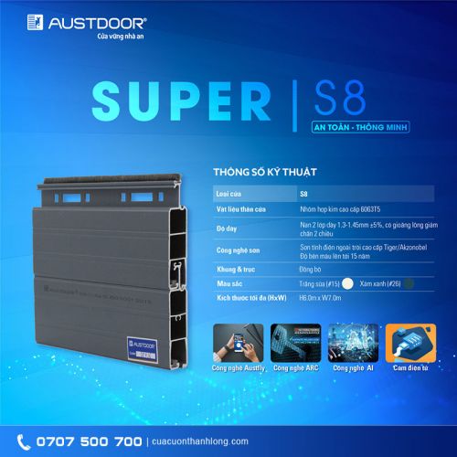 Cửa cuốn Austdoor S8 | Cửa cuốn khe thoáng thế hệ mới