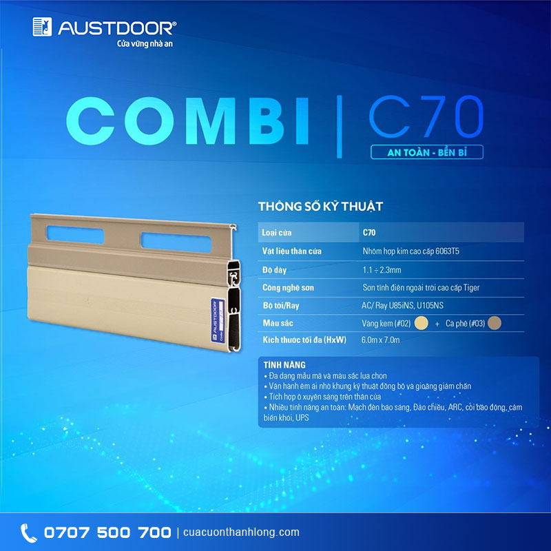 Cửa Cuốn Austdoor Siêu Thoáng C70